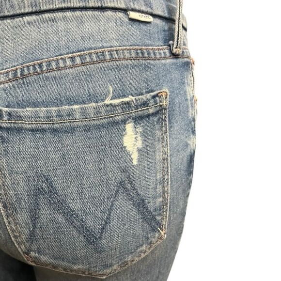 Mother Blue  The looker ankle Fray  Not Cut and Paste Distressed Women's Jeans - Picture 6 of 12